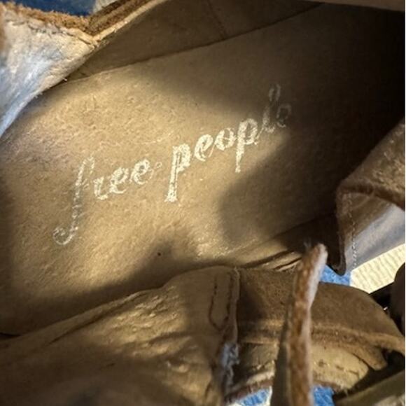 Free People Tan Distressed Braeburn Split Shaft Double Buckle Ankle Boots 39 - Picture 7 of 7